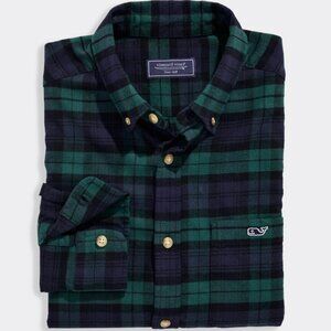 Vineyard Vines Plaid Flannel Shirt Mens XL Charleston Green Classic Fit NWT